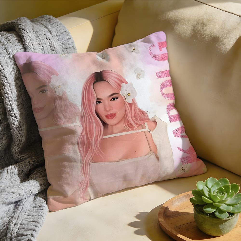 Cushion Cover Washed Linen Soft Breathable Decorative Case Sofa Home Pillow cover Singer KKarol G Funny MManana Sera Bonito