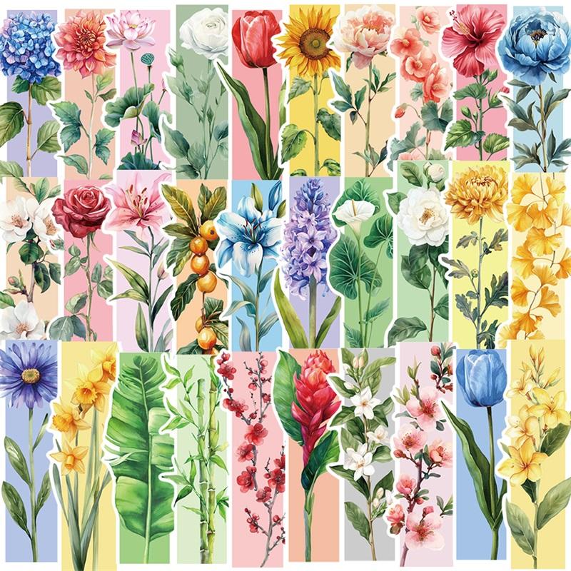 5/30PCS Fresh Spring Flower Bookmark for Pages Books Readers Handheld Creative Materials Stationery Supplies