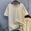 C S In The Room Regi paTCh SliT ShorT Sleeve T ShirT And panTS SeT 2Color C