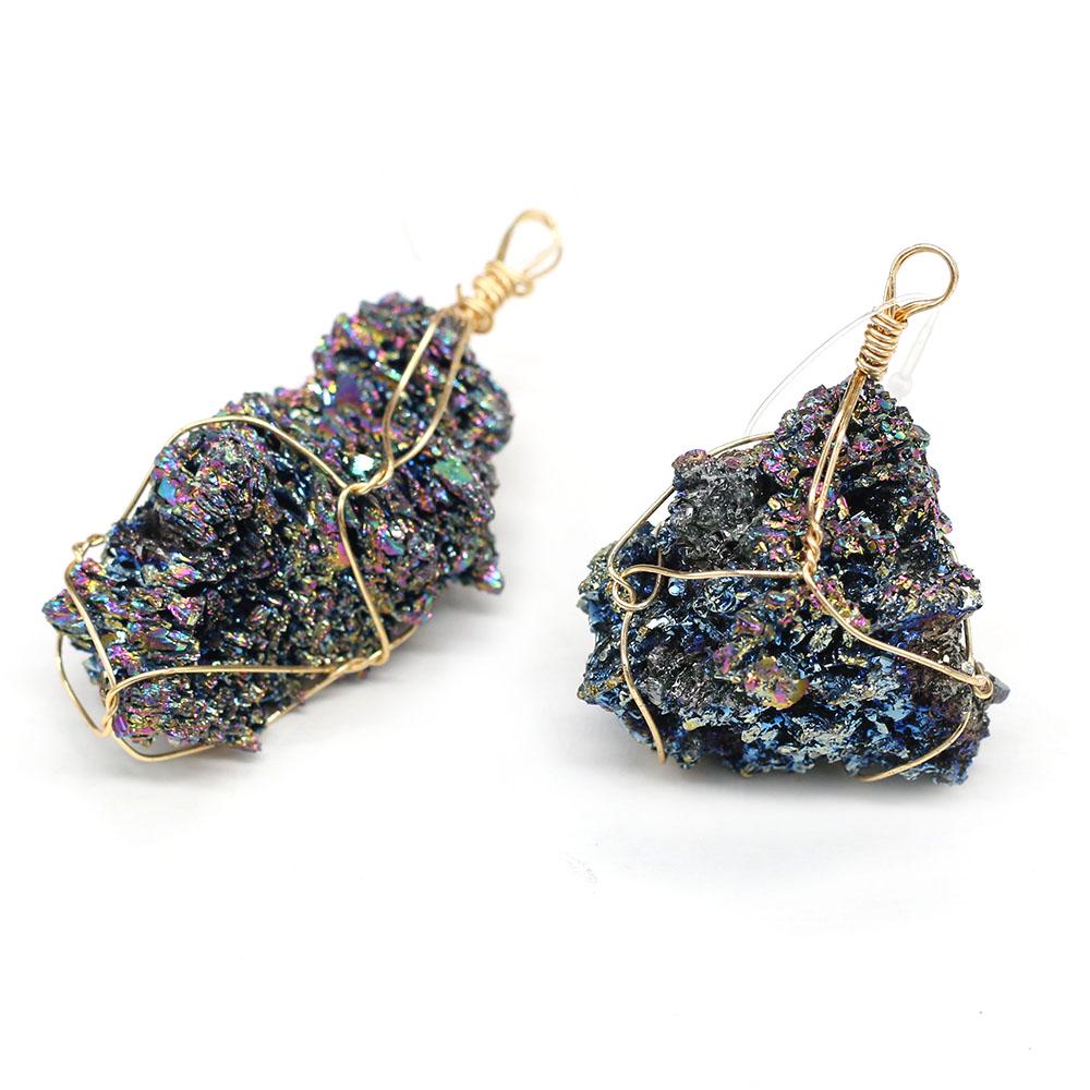 1Pc, Reiki Healing Crystal Pendant, Irregular Natural Stone Quartz Raw Stone Charms for Jewelry Making DIY Supplies, Energy Meditation Gifts