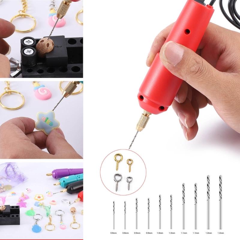 Electric Hand Drill Tools Set Pin Vise Kit DIY Jewelry Making Tools Drilling Tools for DIY Crafts and Jewelry Making