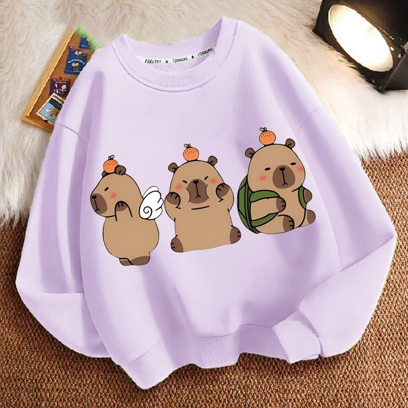 Children's Fashion Capibara Hoodies for Autumn and Winter, Loose Long-sleeved Hoodies for Boys and Girls