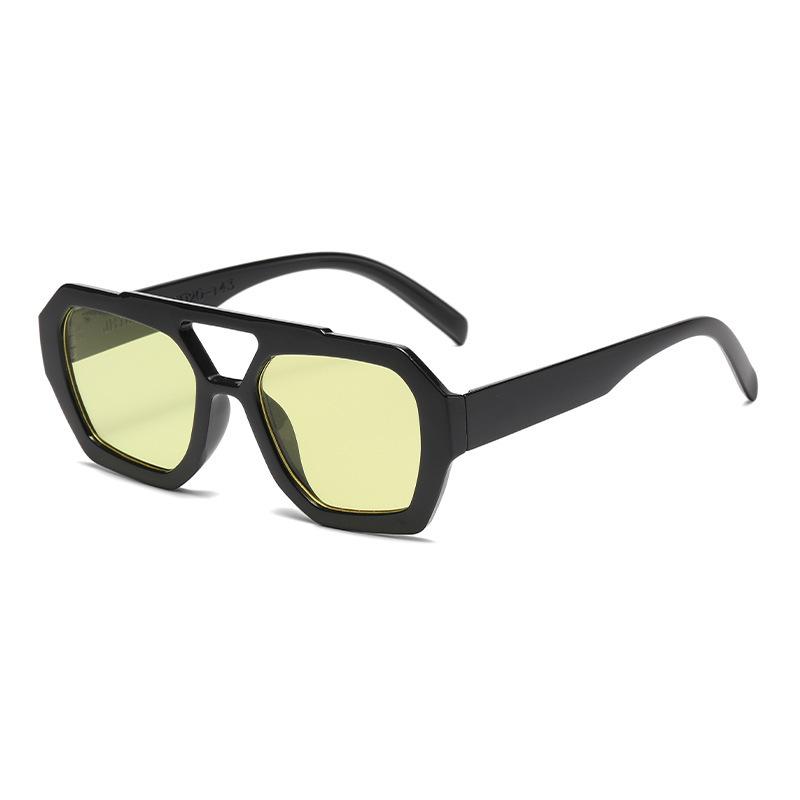 European and American sunglasses women's retro double beam sunglasses Internet celebrities street shooting thin glasses light luxury high-end accessor