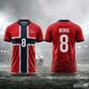 Norwegian 3D Original Summer Football Jersey  Men's and Women's Style Football Training Fashionable Casual Top