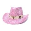 New Sequined Laser Western Cowboy Hat European and American Bull Head Fashion Top Hat Men's and Women's Party Stage Hat