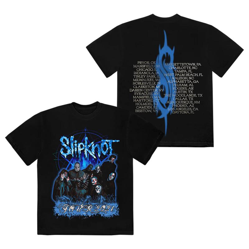 Blue Logo Slipknot Dark Horror Band T-Shirt 100% Cotton Graphic Tee Men Women Summer Streetwear Top S разноцветный
