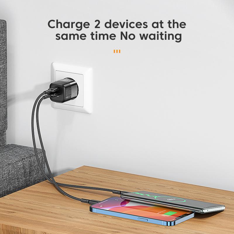 Kuulaa Carregador usb c 33w gan tipo c pd carregamento rápido para iphone 13 12 11 max pro xs 8 plus para ipad air 4 ipad 2021 mini