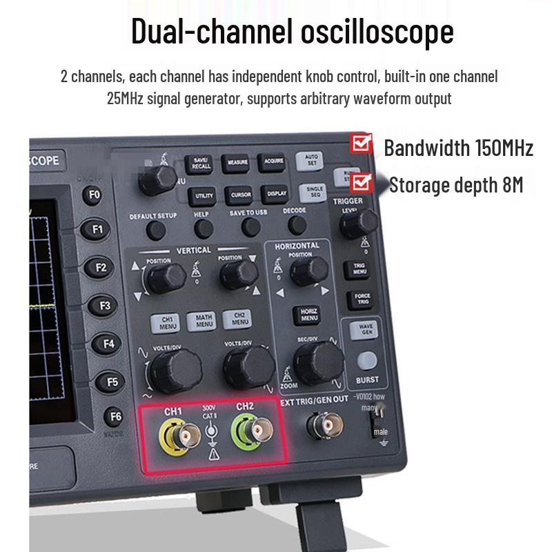 Hantek Dual-Channel Desktop Oscilloscope (Models: DSO2C10, DSO2C15, DSO2D10, DSO2D15)