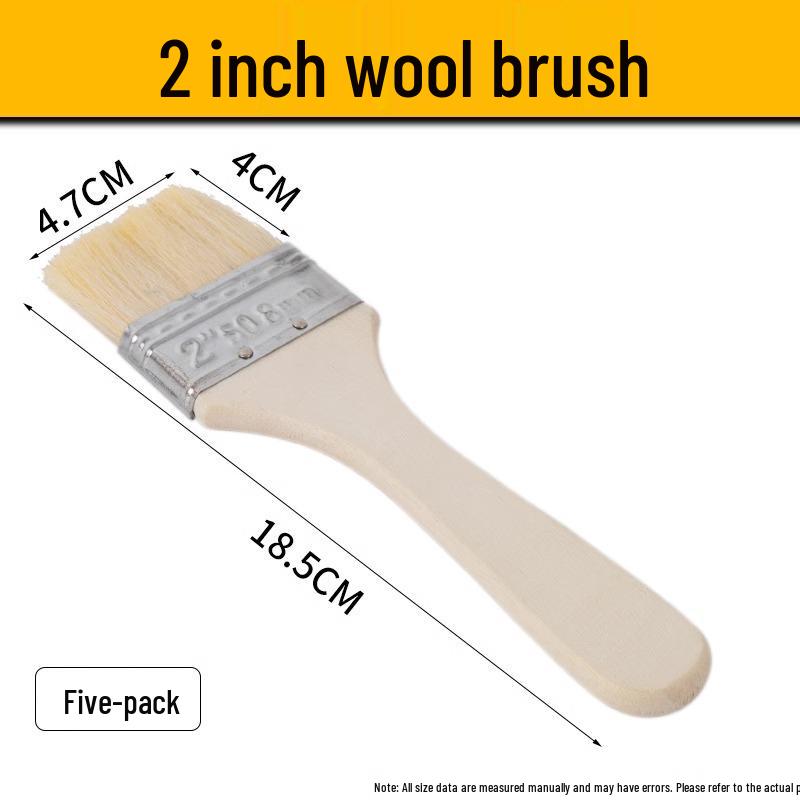 Soft Bristle Wool Brush - Non-Shedding Brush for Paint, Coating, Barbecue & Baking