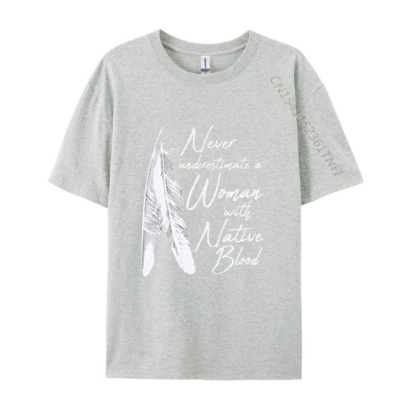 Native American A Woman With Native TShirt Cotton Men T Shirt Leisure T Shirts Casual On Sale Aesthetic Tshirt