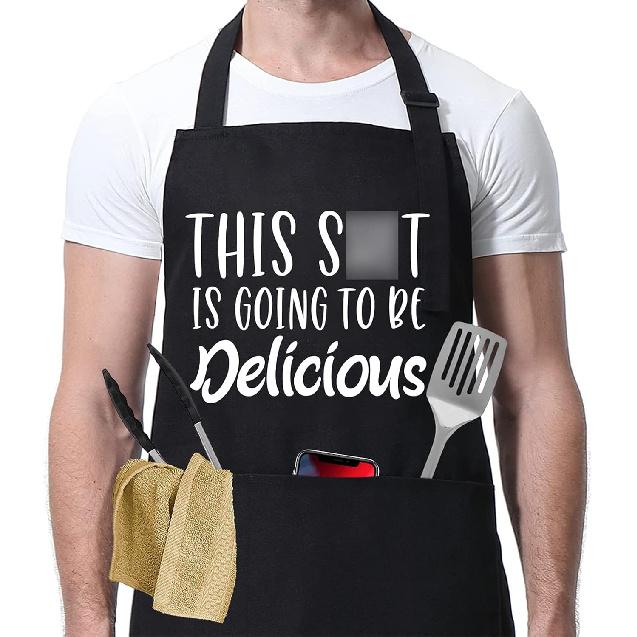 Miracu Funny Cooking Aprons for Women, Funny Baking Aprons for Men Dad - Mens Cooking Gifts for Bakers Husband Boyfriend - Valentines Day, Birthday