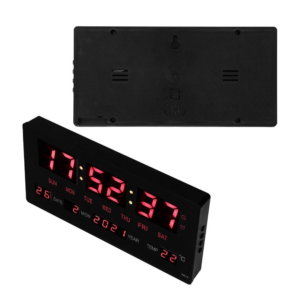 LED Digital Hanging Clock Accurate Timekeeping LED Electronic Date Clock Kitchen Wall