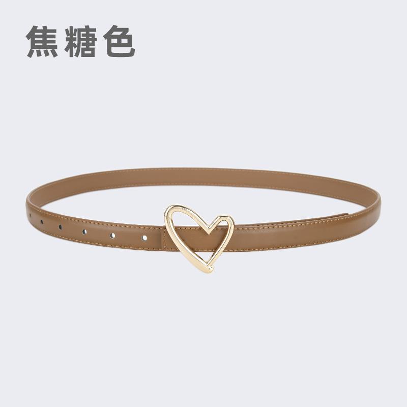 Ladies Belt Jeans Decorative Belt Wind Simple Leather Belt Trendy Love Buckle