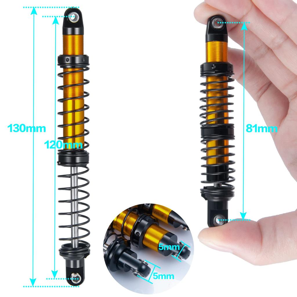 4 RC Shock Absorbers, Aluminum Shocks, 120mm, IR Racing Shocks for SCX10 90046 RC Crawler (4 pieces)