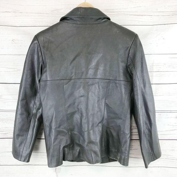Italy SIGNORIA Leather Jacket 46/XL Dark Gray Riders Coat Fall/Winter(USED)