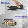 Magnetisches Gewürzregal für Kühlschrank 5er-Pack Metall Starkes magnetisches Regal für Backofen Beweglicher Gewürzorganisator mit Papierhandtuchhalter