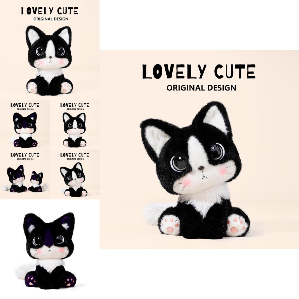 Cartoon Cat Plush Toy With Soft Short Pile For Kids And Collectors