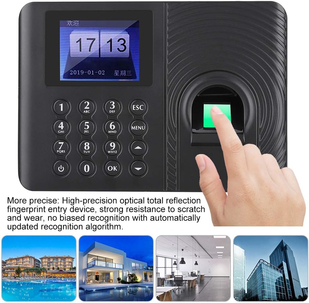 Biometric Fingerprint Password Time Attendance Machine Employee Checking-in Recorder Recognition Device Access Control 2.4in High