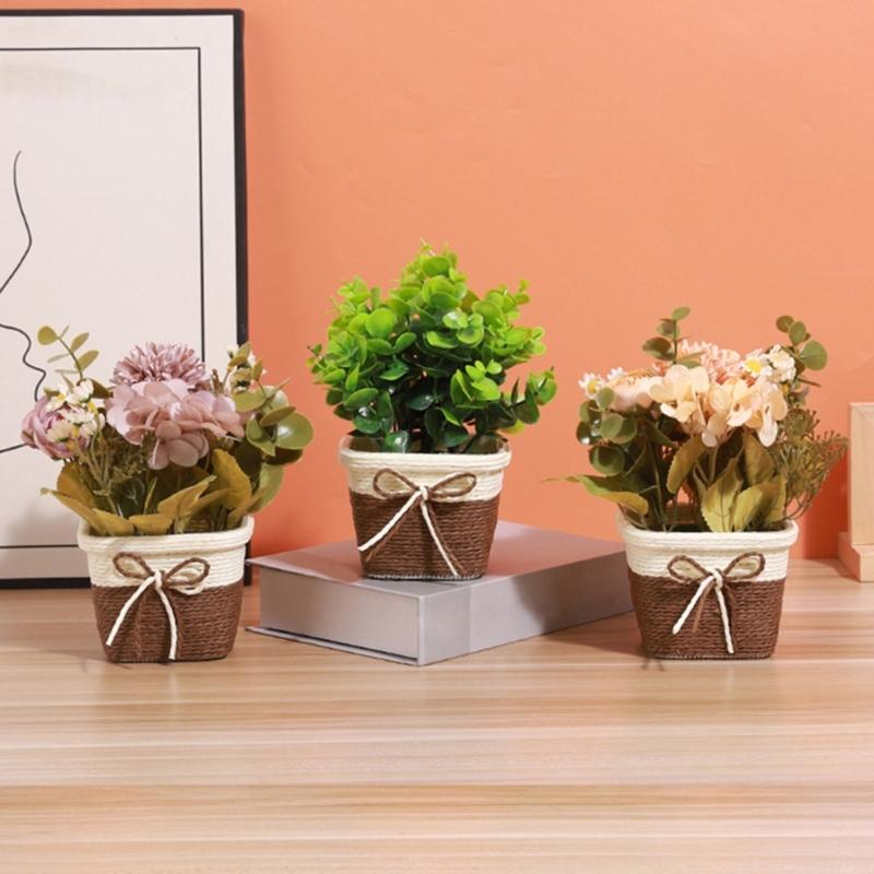 Tabletop Artificial Flower Decorations Simulation Potted Plant Ornaments