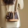 Aokang Women's Handbag, Trendy Bucket Bag, Crossbody Bag, Coffee Color