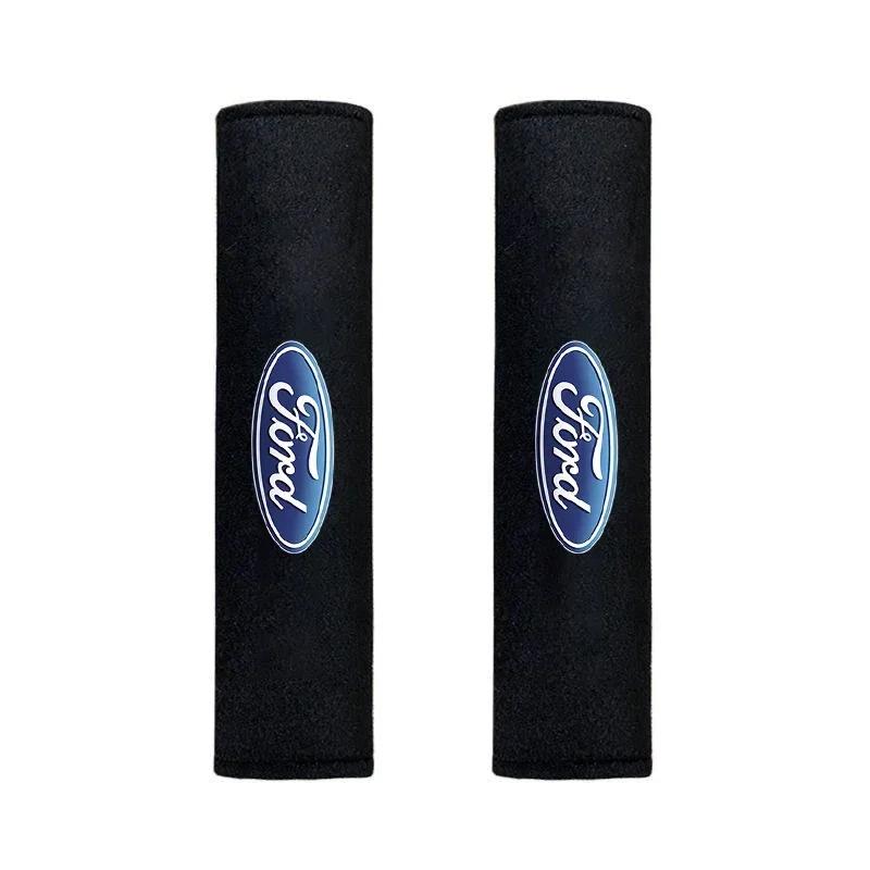 

New 2026 Car Sticker Hot For Ford New 2Pcs Car Seat Belt Cover Adjustable Leather Car Safety Belt Cover for Ford focus MK5 Fiest