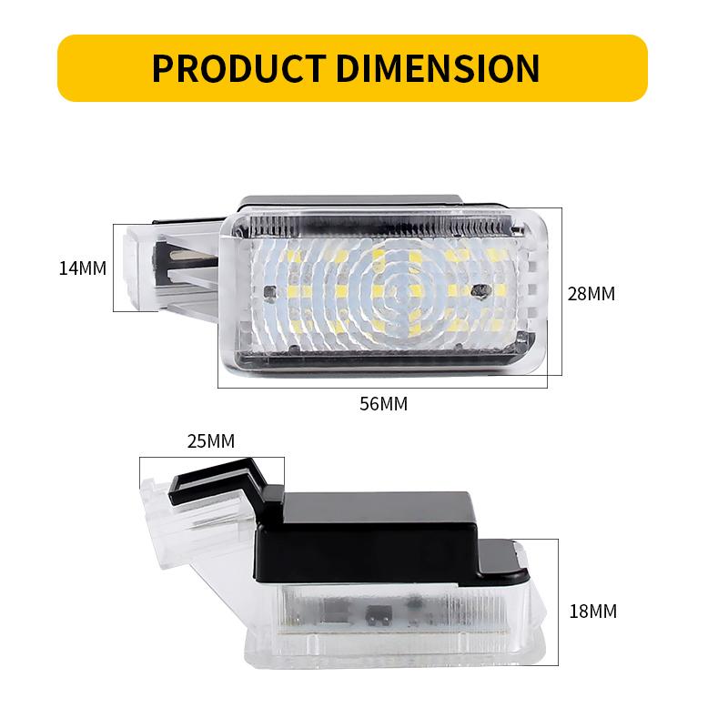 2Pcs Car LED Door Welcome Lights for Honda Acura MDX 2007-up RLX 2014-up TL 2009-up TLX 2015-up ZDX 2010-2013 12V White Car Lamp