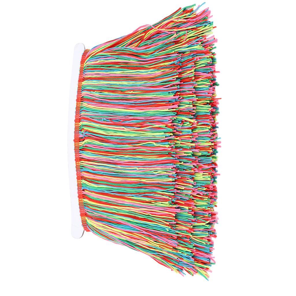 5 Colour Mixed Tassels Nylon Thread Multicolor Fringe Trim Home Garment Decoration