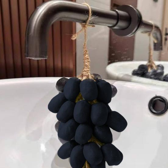 Handmade Grape Cluster Soap Botanical Cleansing Soap Bar Gentle Nourishing Grape Seeds Oil Soap with Hanging Rope