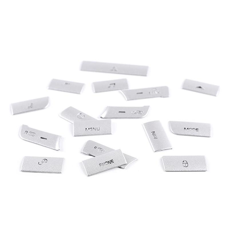 For Jaguar XJL XJ Button Cover Decals Chrome Car Button Stickers For AC Heater Control Switch For Jaguar XJ X351 Car Accesories