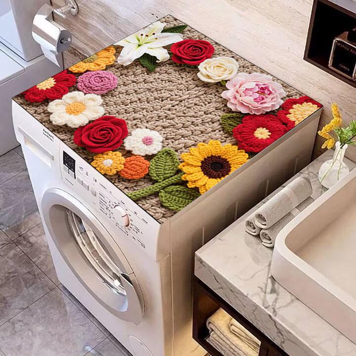 

Пылезащитный 3D-коврик с диатомовой грязью и цветком, водонепроницаемый и впитывающий, противоскользящий коврик для стиральной машины или прикроватного столика 40x50cm (Crystal Velvet)