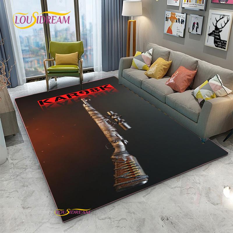 3D Geweer Pistool Revolver Wapen Cartoon Gebiedskleed, Tapijt Kleed voor Woonkamer Slaapkamer, Kind Keuken Deurmat Badkamer Antislip Vloermat