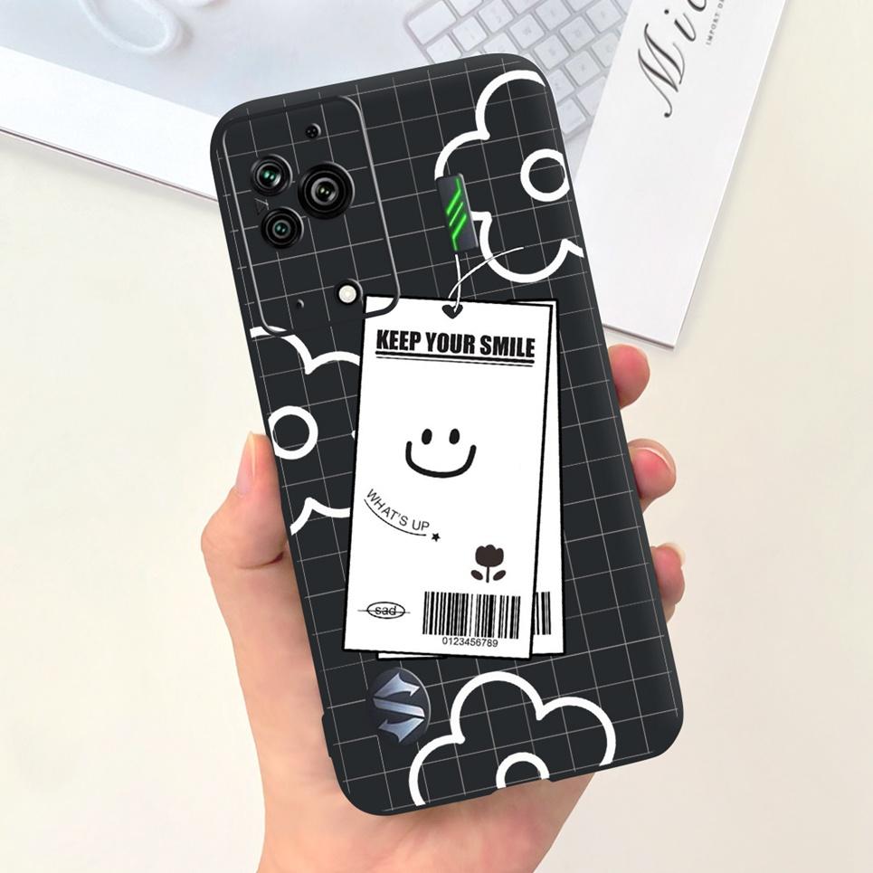 

Чохол для телефону Black Shark 5 5Pro З літерним прізвиськом М який на дотик Задня кришка Чорний силіконовий Бампер Оболонка Xiaomi Blackshark 5 Pro Black Shark 5