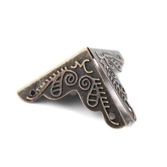 4Pcs 25mm Antique Triangular Corner Bracket Hardware Luggage Case Protector