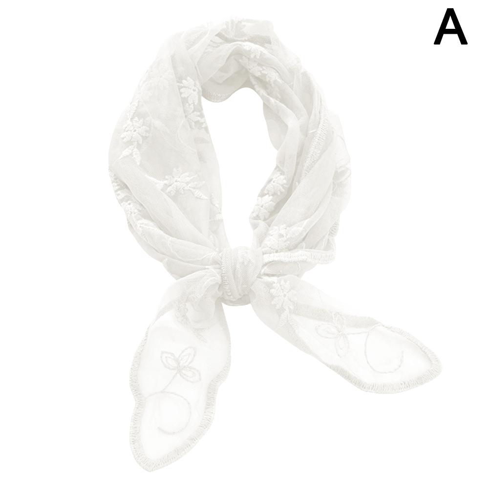 Y2k Women Narrow Long Scarf 140cm Solid Color Silk Black Bag Ribbon Headbands Choker Floral Lace Scarf Long Ribbon Scarf Shawl