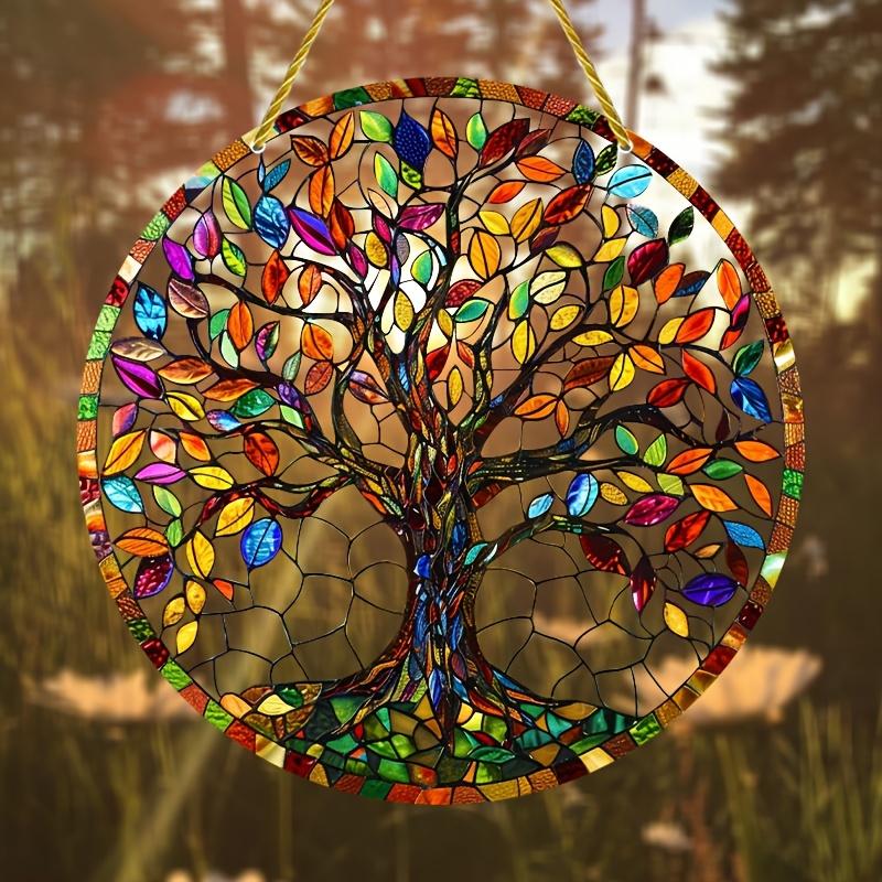 20Cm Tree of Life Series--Window Catcher Color Acrylic Window Decoration Home Decoration Garden Outdoor Pendants, Gifts, Pendants