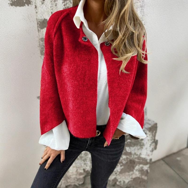 Women Loose Short Long Sleeve Coat Autumn Winter Fashion Outerwear