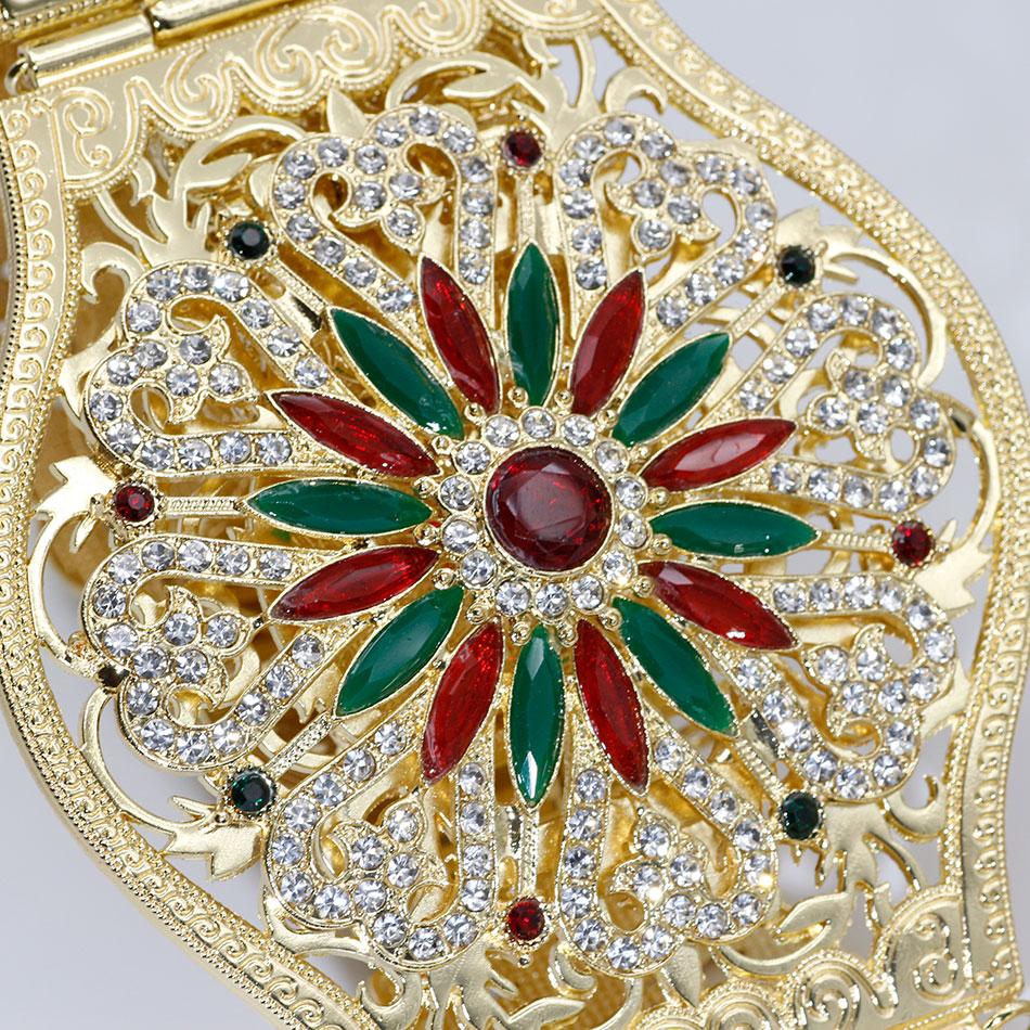 Elegante cinturón de vestir de Color dorado para mujer, joyería de boda para novia, pretina de cristal colorida