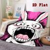 Cartoon Rabbit 2D Flat Pattern Flannel Blanket High Quality All Seasons Warmth and Comfort Perfect for Christmas Gifts.