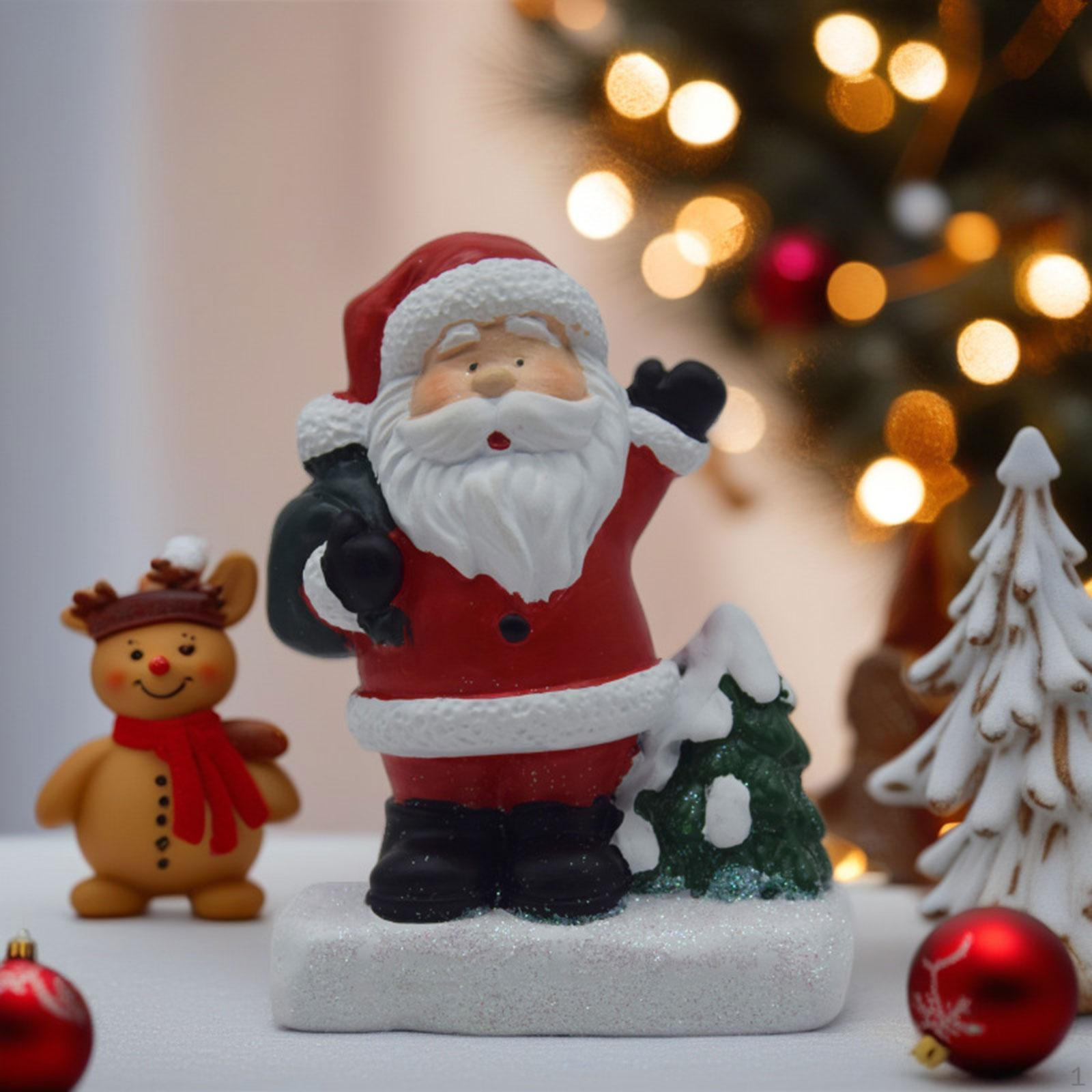 

Рождественский настольный декор Статуэтка Санта-Клауса 3,7x4,8 дюйма Традиционный Легкий Многофункциональный