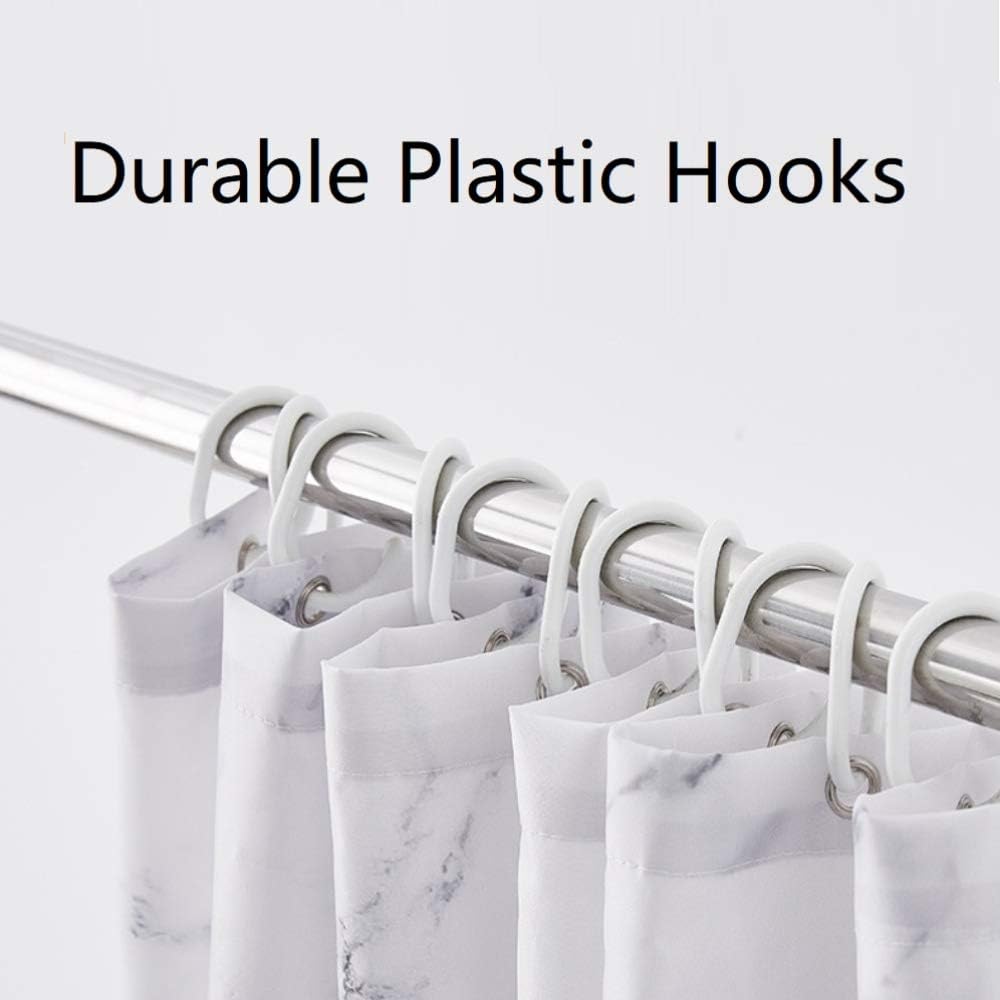 Marble Bathroom Shower Curtain,Grey And White Fabric Shower Curtain With Hooks,Decorative Bathroom Accessories,Water Proof