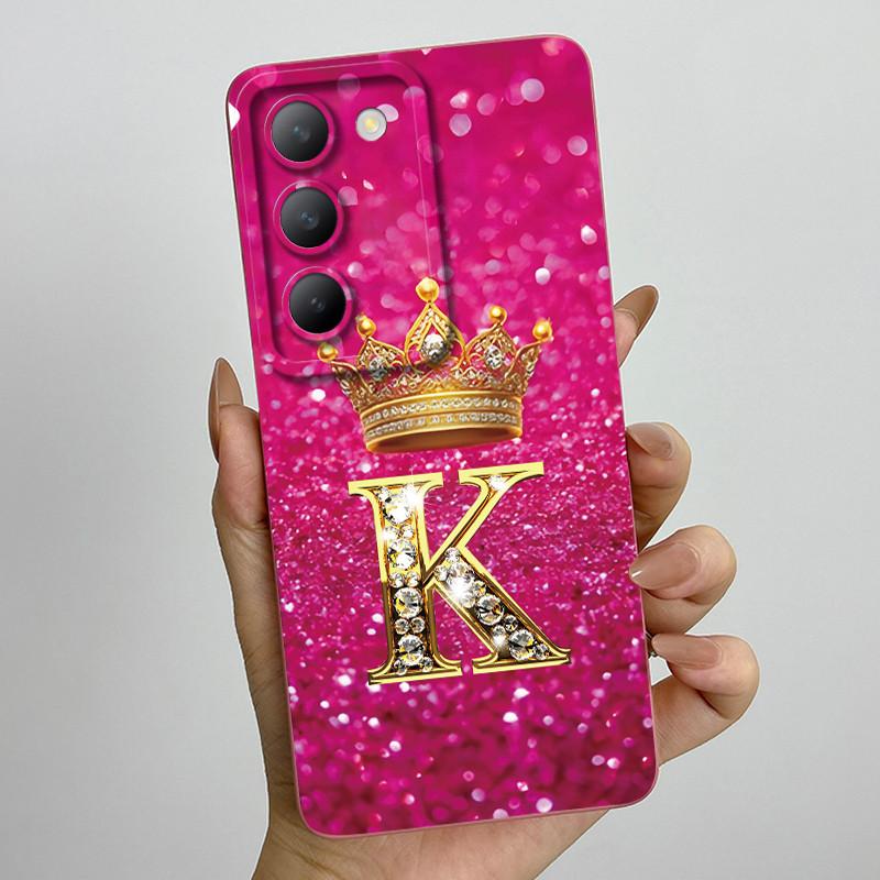 For Vivo V30 Lite 4G Case Crown Letter Soft Silicone Phone Case For Vivo V30 SE V40 SE Cover On Vivo Y100 T3 5G Shockproof Funda