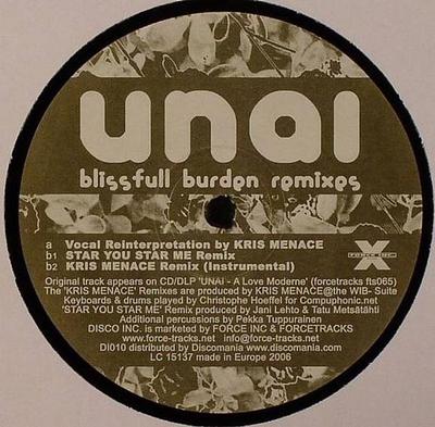 12inch Record UNAI - Blissfull Burden (Remixes) DI010 Disco Inc. 2006 Germany Dance & Electronica Used