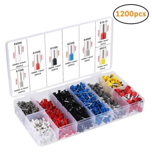 Preciva Crimping Pliers Tool Set, Ferrule Crimping Tool, 0.25-10mm? Adjustable, 1200 Pieces Ferrules
