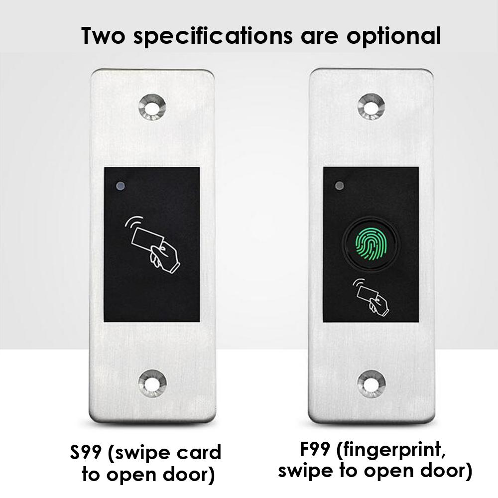 9-18V RFID-Leser Schlüsseloser Türöffner Metall Zugangskontroll-Scanner 100 Benutzer Mini IP66 Wasserdicht Eingebetteter Fingerabdruck-Leser
