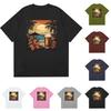 Herren Rundhals Lässig Hawaiianisch Strand Bedruckt Kurzarm T-Shirt Top