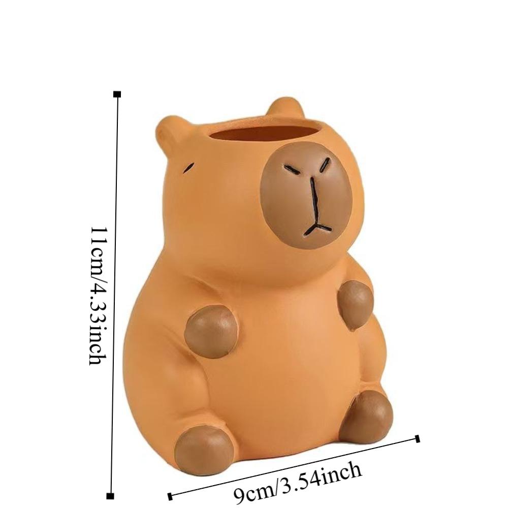 Tabletop Storage Capybara Pencil Storage Box Ornament Capybara Stationery Organizer  Makeup Brush