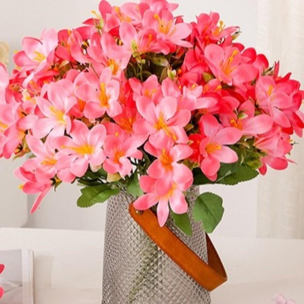 New 10 Heads Artificial Lily Wedding Decoration Bouquet 5-forked Fake Lily Home Decorative Daffodil Orchid