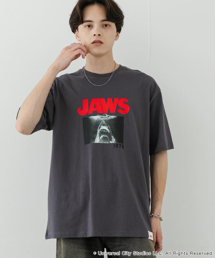 Sense of Place Men's Custom JAWS Print T-Shirt, Size B, AAA5-11B128, Charcoal, Medium