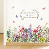 HT94013 New Style Romantic Fresh Flowers and Plants Skirting Children's Room Study Boy's Bedroom Decoration Stickers