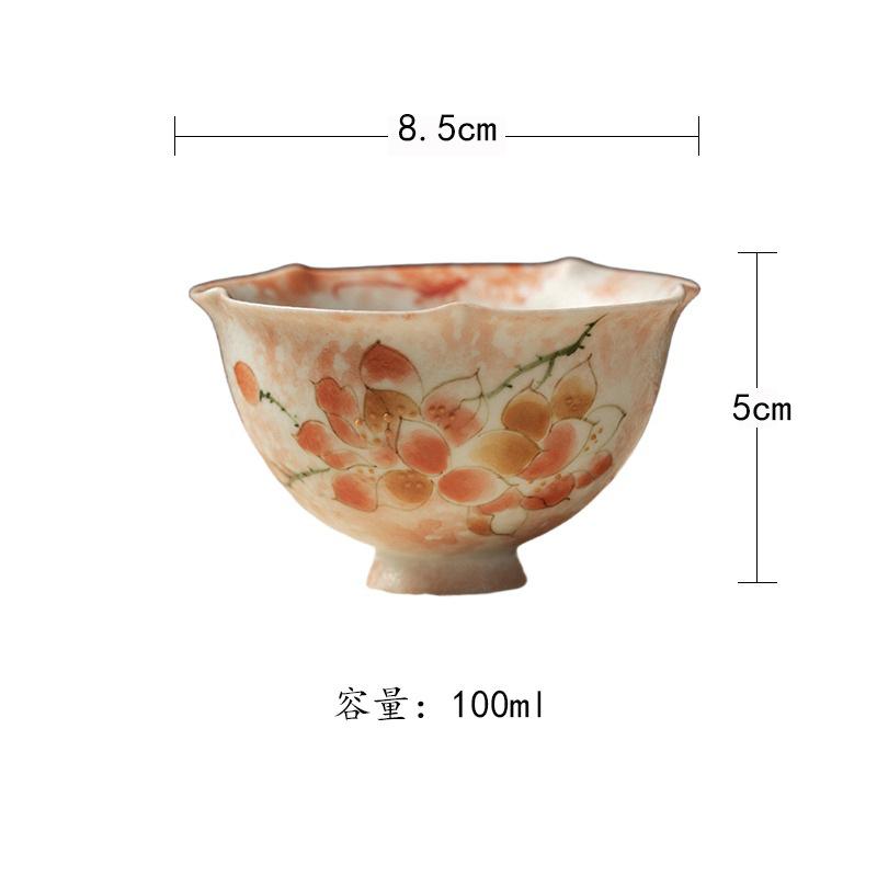 

100ml Hand-painted Magnolia Teacup Elegant Tea Bowl Cute Cup Tea-tasting Fragrance Cup Jianzhan Master Cups For Tea Decoration As Your Choose